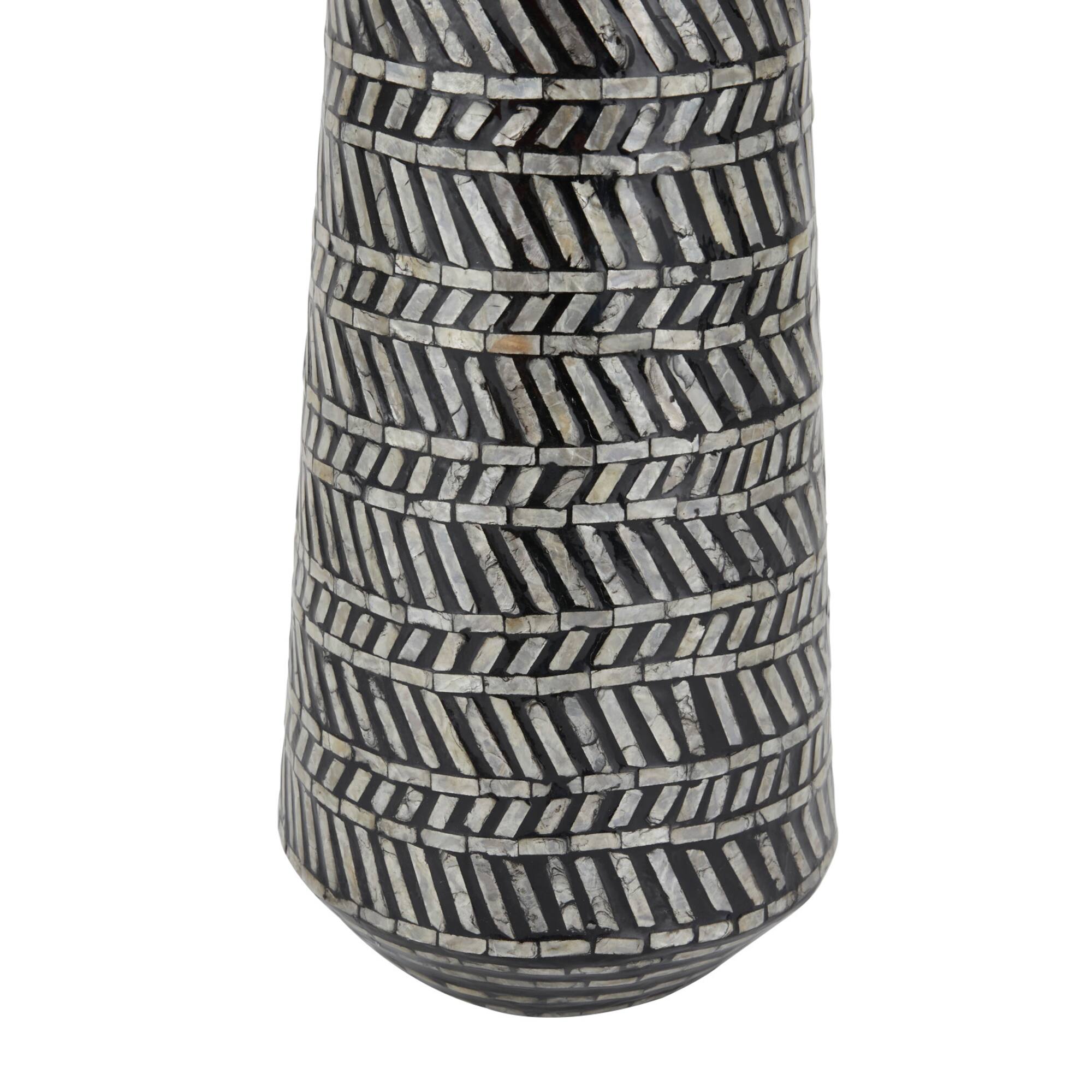 Black Shell Contemporary Vase, 28" x 10" x 10"